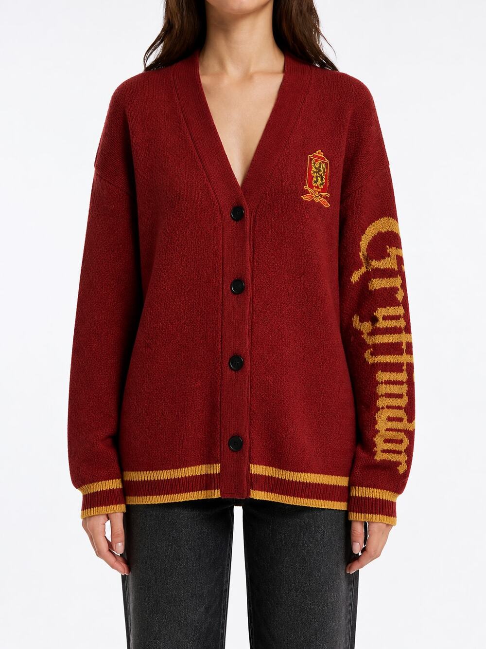 Wizarding World of Harry Potter ROMWE Women's Gryffindor Red Cardigan Sweater M